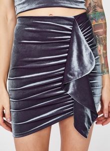 Stretch Velvet Mini Skirt